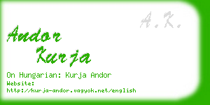 andor kurja business card